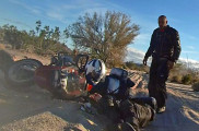 Biker down on the ground